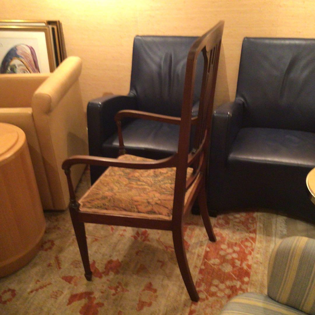 最終値下げしました。英国製アンティーク　アームチェア　ハイバック