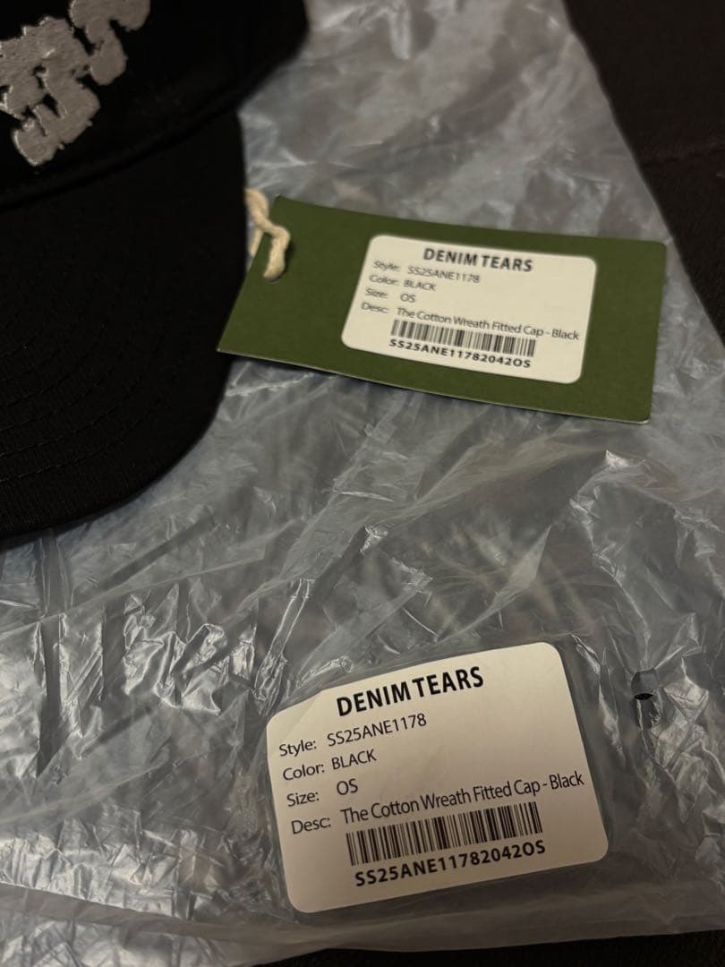 帽子 Denim Cotton Wreath Cap Black