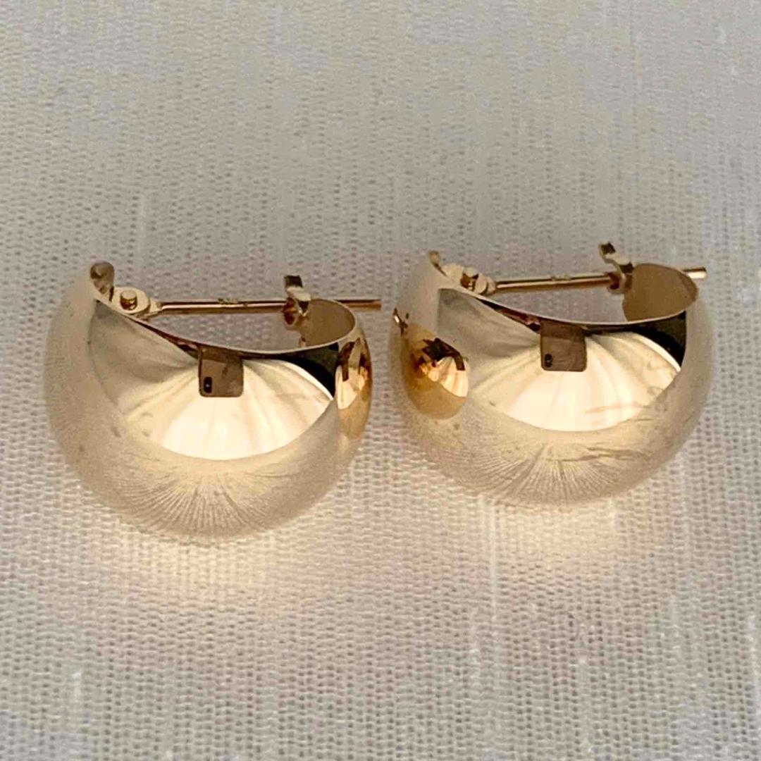 18金【10×13mm 月甲フープピアス】イエローゴールド K18刻印入 新品！