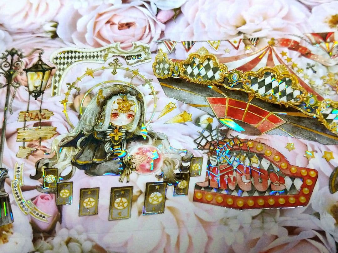 ✩のこり１✩J368＃乐园舞会(贝壳光)shine切り売り海外人物マステ女の子