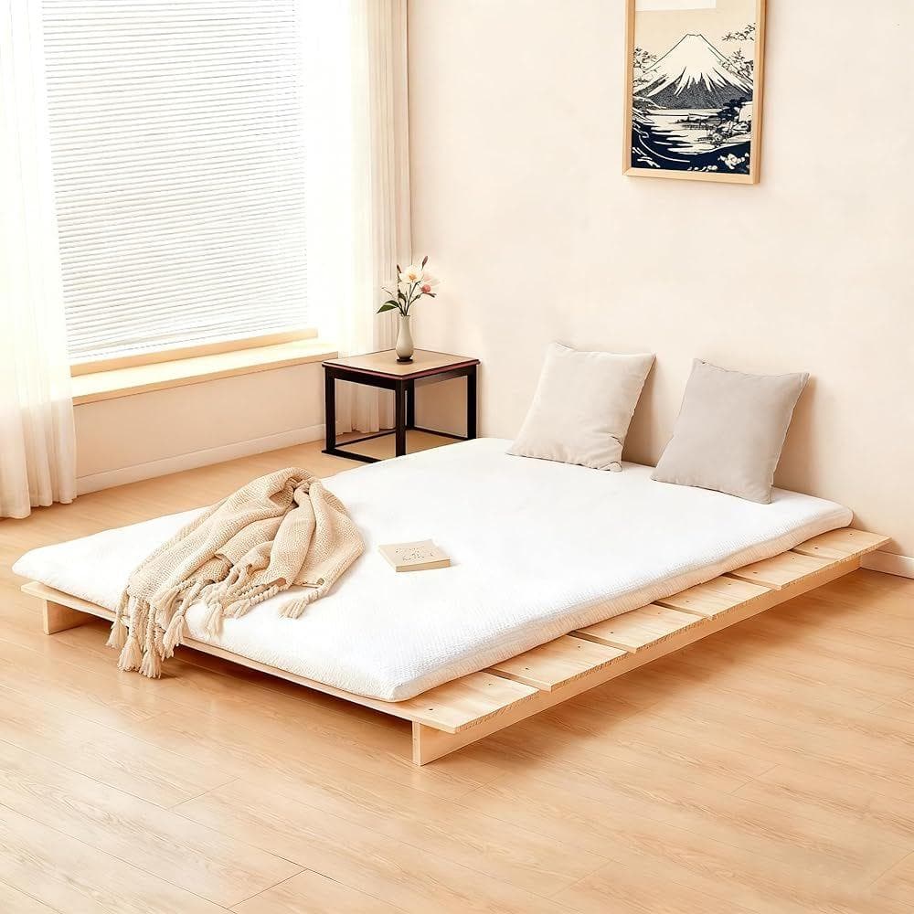 良木久印 ベッド シングル 天然木 ベッドフレーム ロータイプ 組み立て式