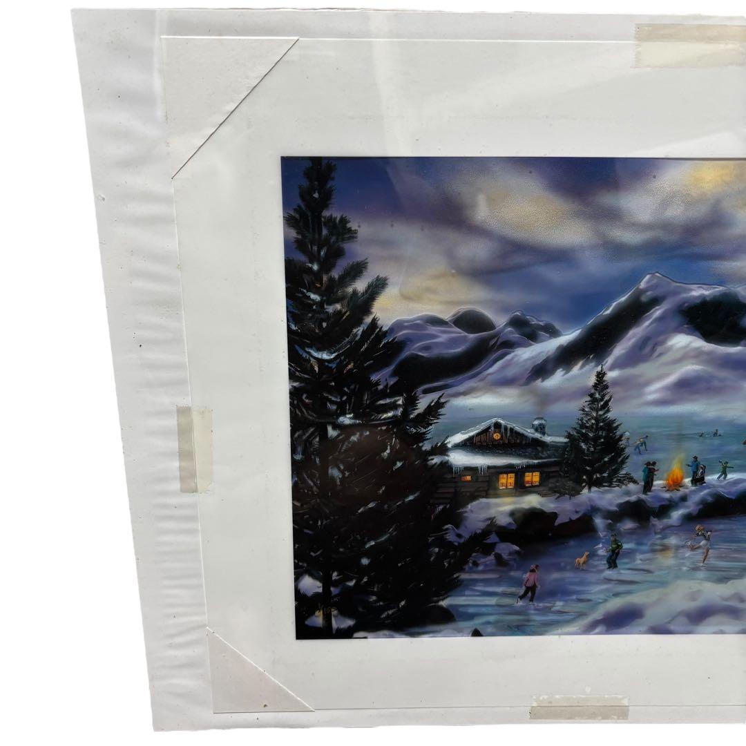 S.Bloom　蛍光灯内蔵　アート ブラックライト　オーロラ 雪景色 幻想的