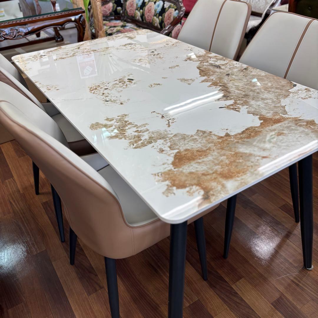 ホワイト サンライジングダイニング５点セット