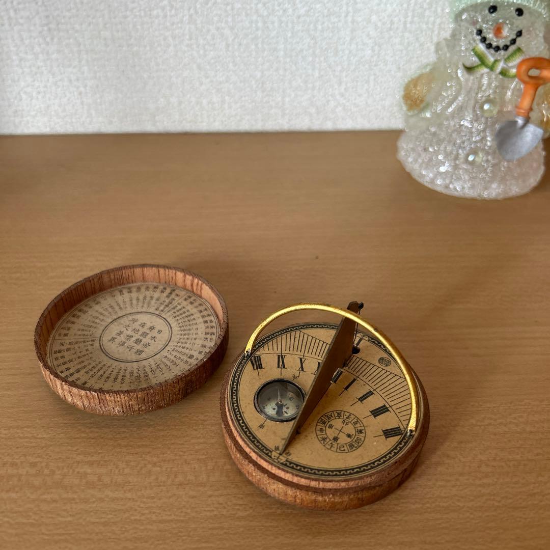 明治大正時代　携帯日時計　方位磁石　骨董品　アンティーク　ヴィンテージ　当時物