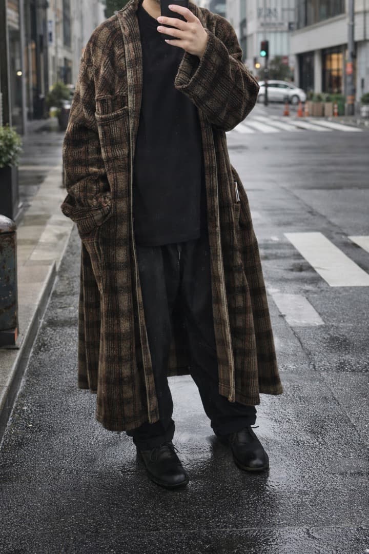 ゴ*ラ様 激レア ORVIS USA製 ガウンコート ブラウンチェック オービス