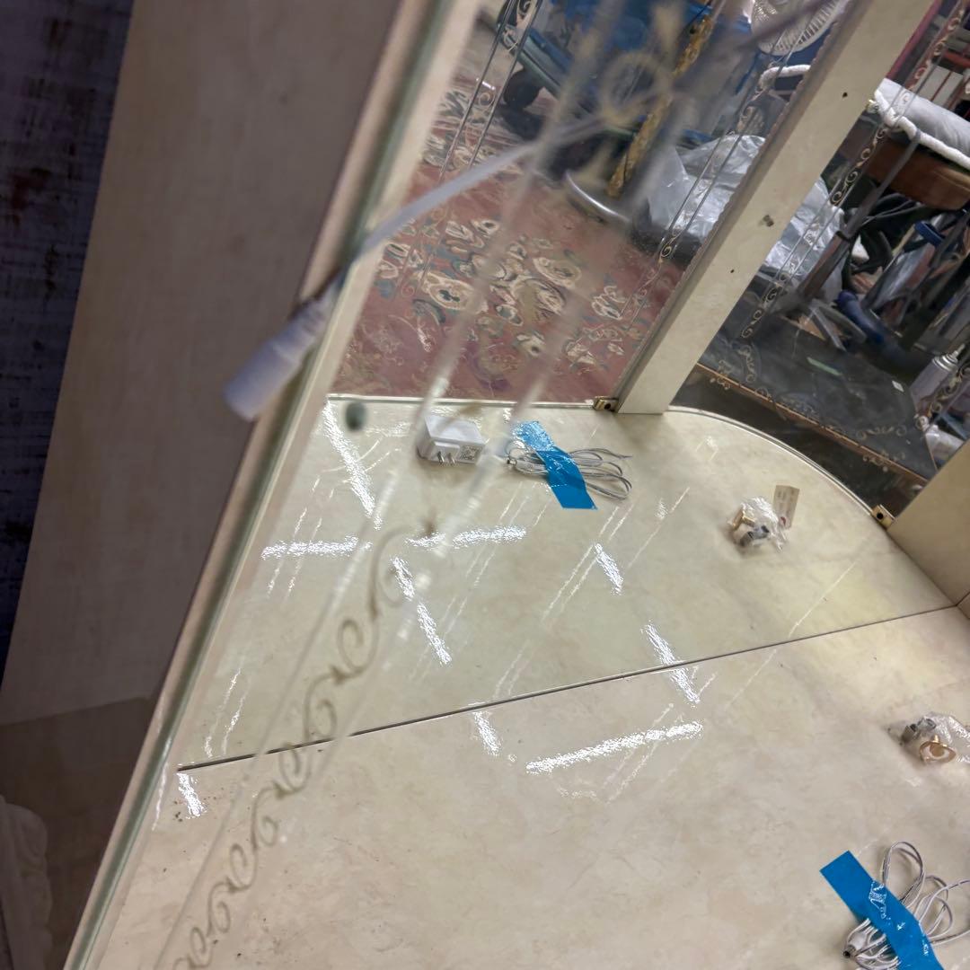 ロココ アンティーク ガラスショーケース コレクションケース 飾り棚 棚板2枚