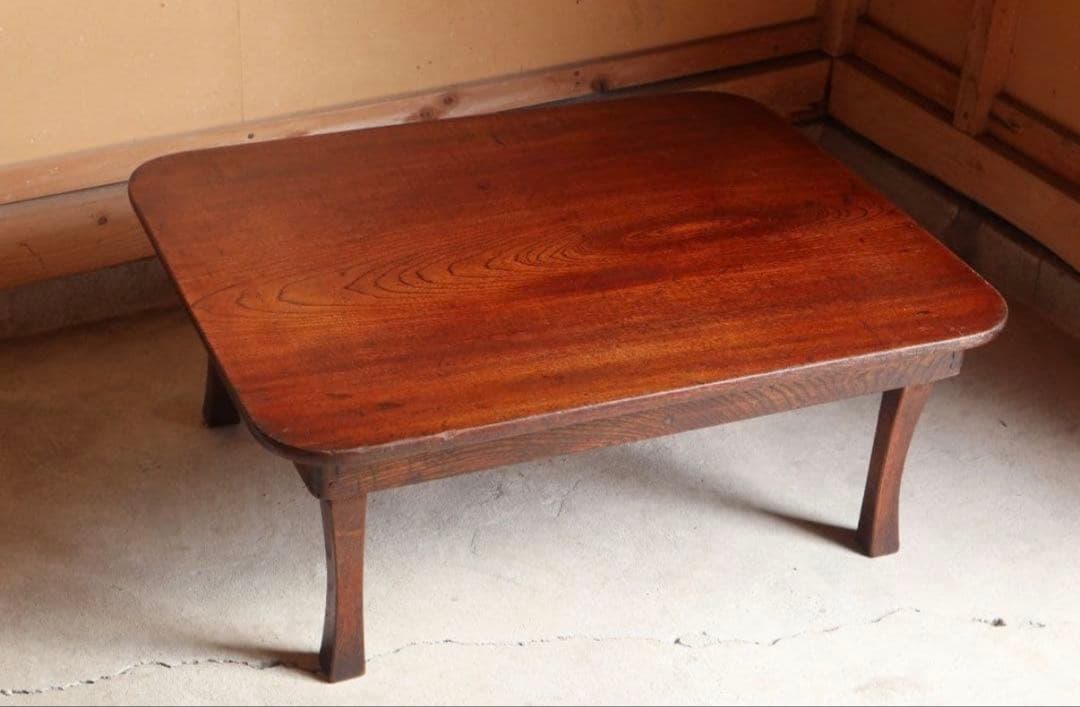 栓材の折りたたみ角ちゃぶ台　古道具 古家具 アンティーク