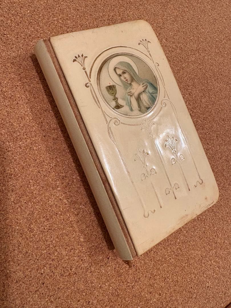 【希少】アンティーク聖書と聖母マリア レースのホーリーカードのセット