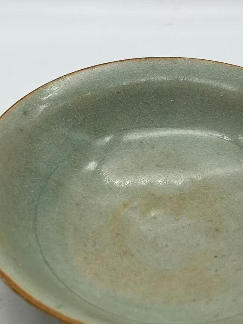 宋時代　青磁　影青蓮瓣文碗　高台墨文字入り　耀州窯 茶盞 青瓷鉢(A-100)