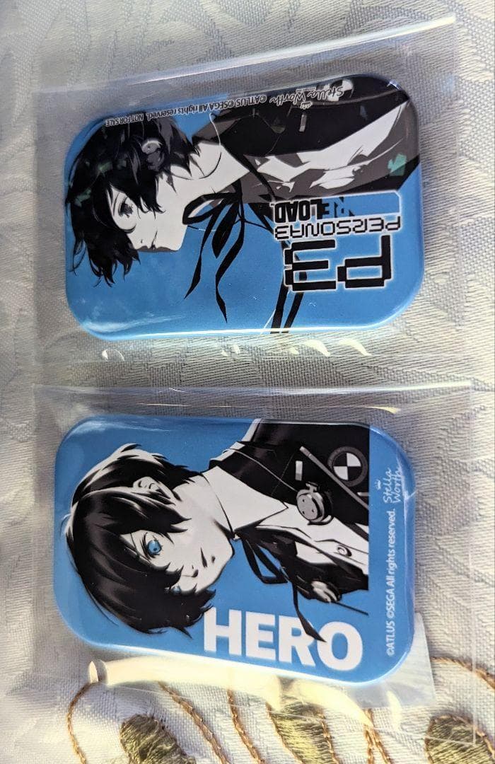 新品 ペルソナ3 リロード ステラワース 購入特典 缶バッジ 主人公 2種