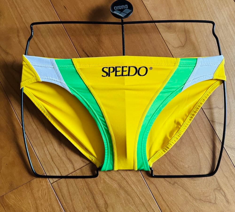 【美品】SPEEDO RQ632 イエロー×グリーン ライフセーバー 競パン