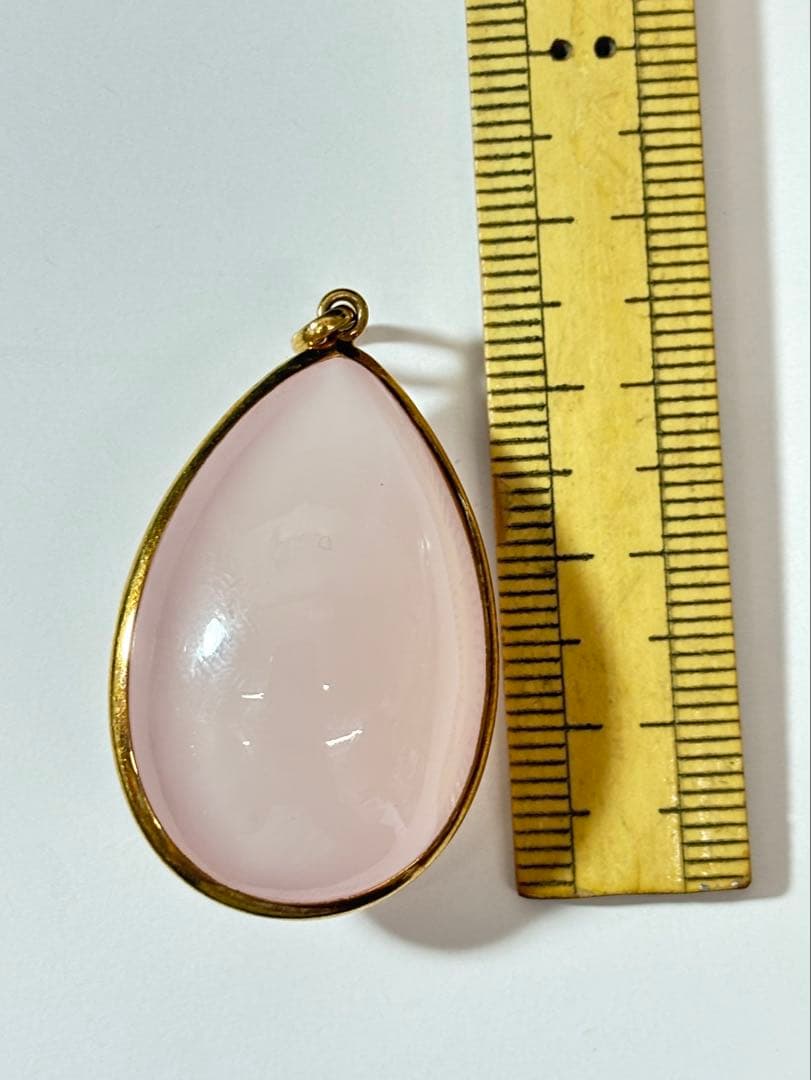 【K18 / 天然石ネックレストップ 】 ローズクォーツ