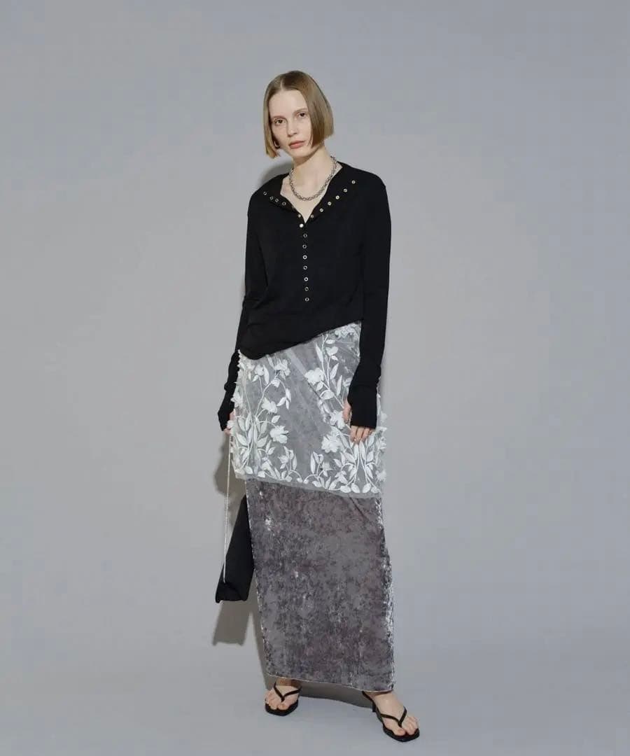 yae フラワーパターンレイヤードミニスカート