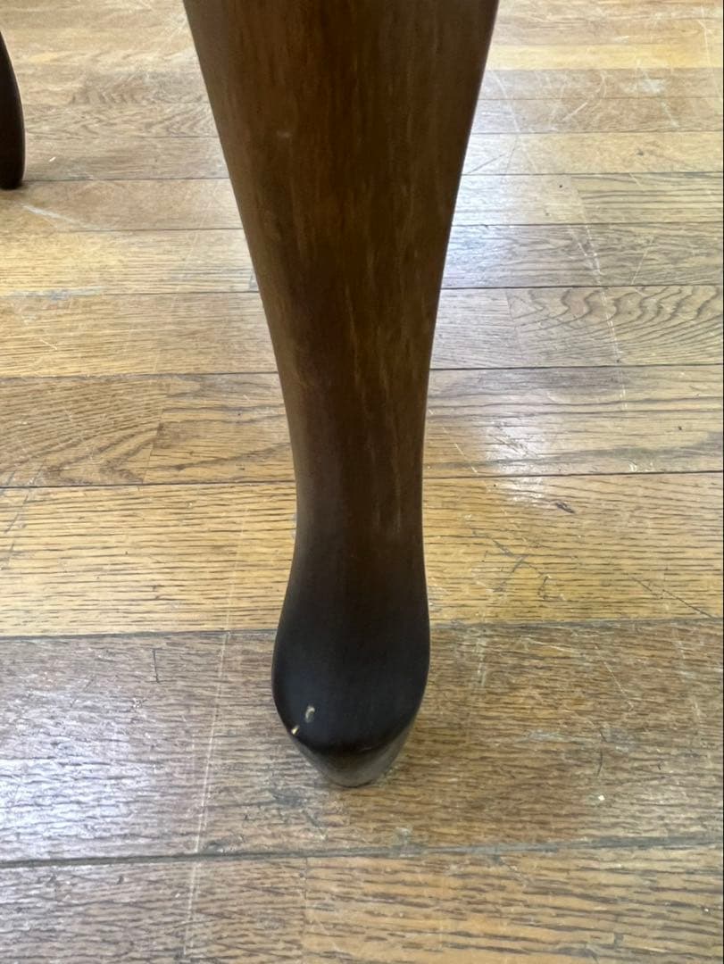 高級家具 スツール チェア 猫脚 木製 革張 イタリア アンティーク レトロ