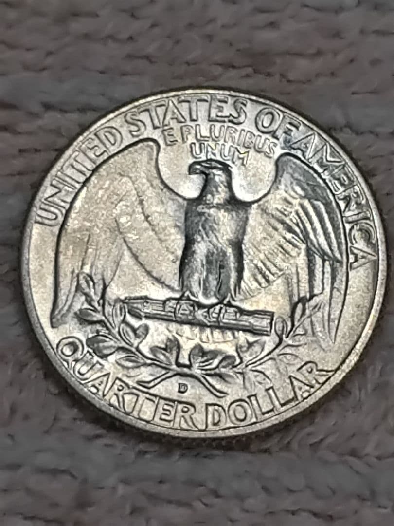 アメリカ クォーターダラー 1964年D 銀貨 エラー 手変わり バラエティー