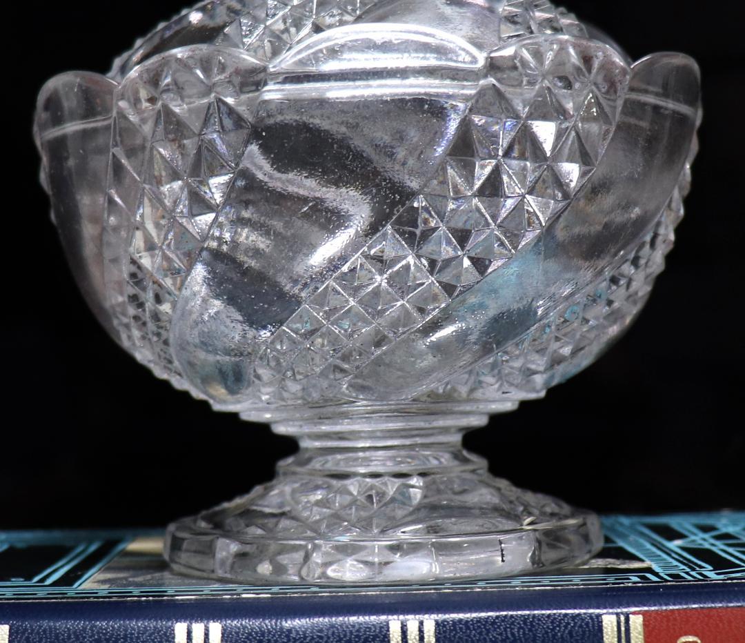 オールド・バカラ 稀少 蛇柄 大型 サーペンティン 蓋物 ボンボニエール