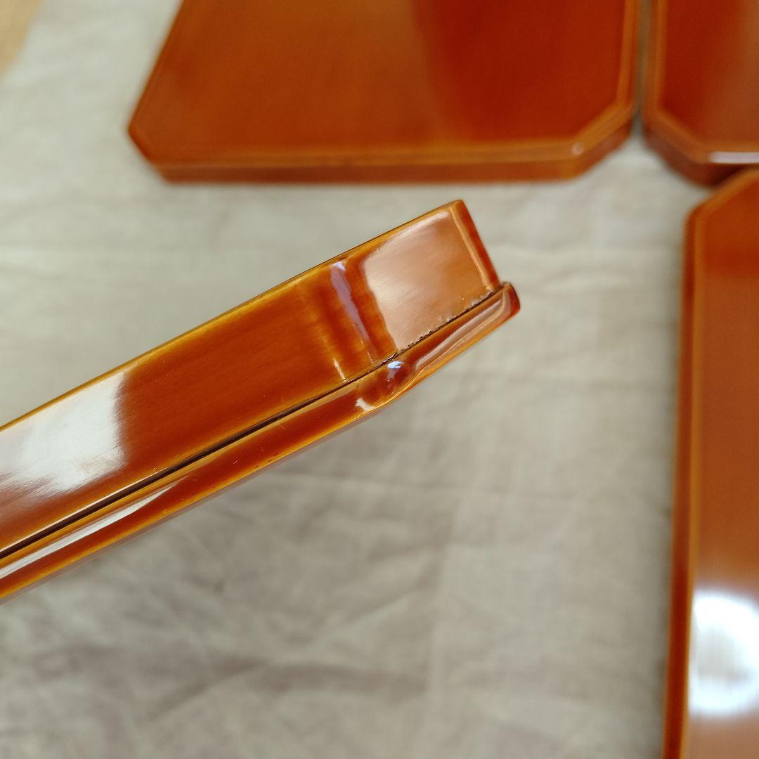 飛騨春慶　懐石膳　四角盆　4枚