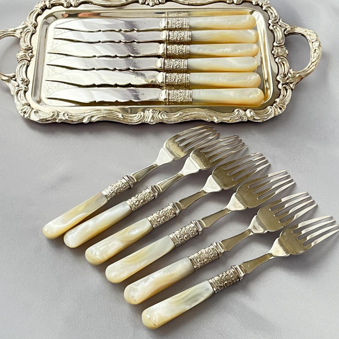 【Saunders & Shepherd】【白蝶貝】カトラリーセット