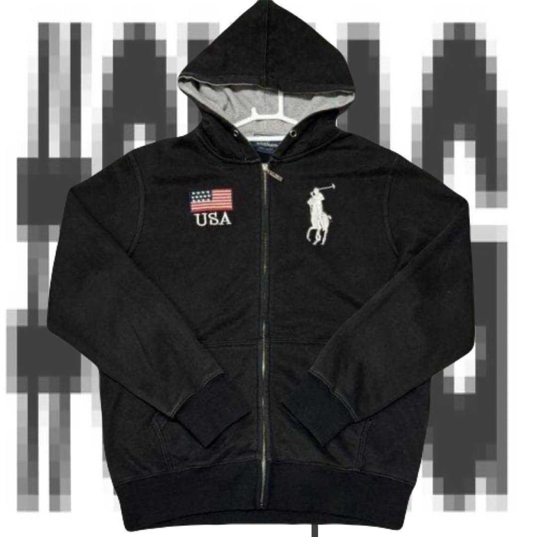 90s USA国旗Polo by Ralph Lauren ジップパーカー 短丈