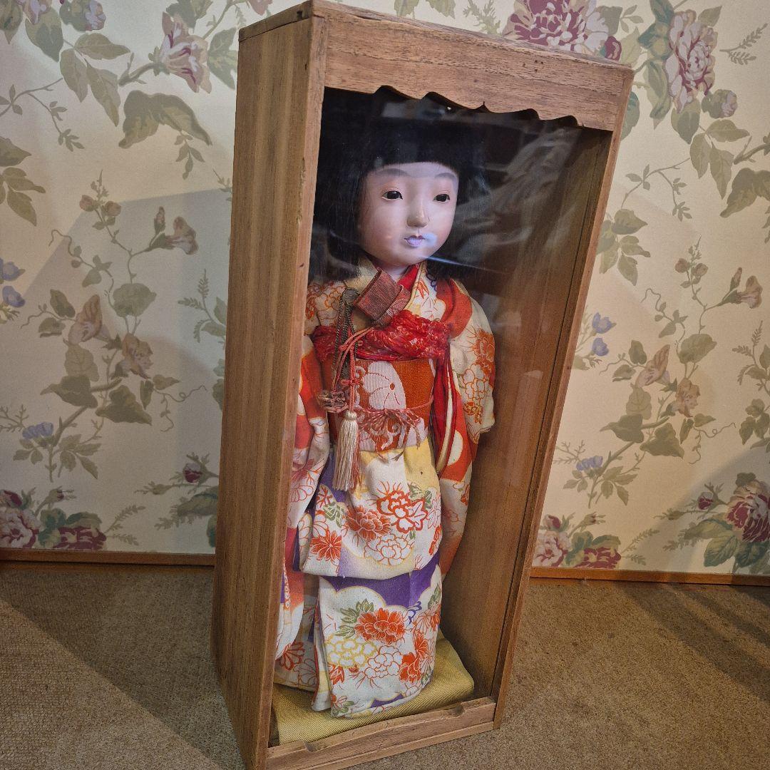 市松人形 木製ケース付き