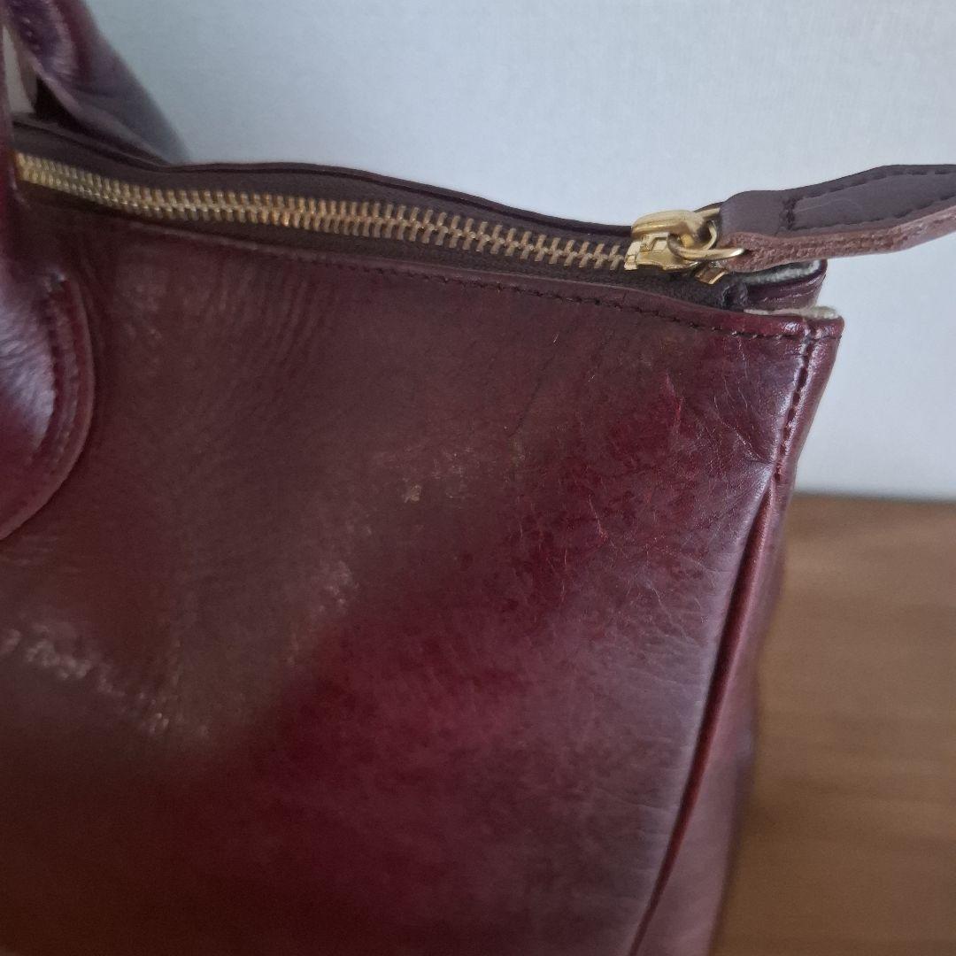 【本革】　旅行鞄　バッグ　ヴィンテージ　ワインレッド