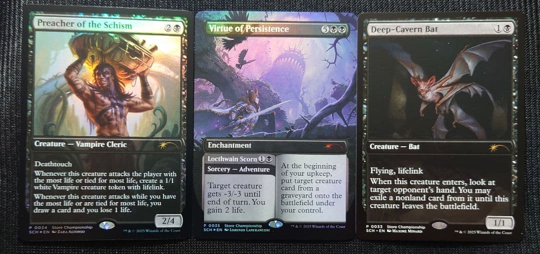 mtg 3枚セット 執念の徳目 分派の説教者 ストアチャンピオンシップ プロモ