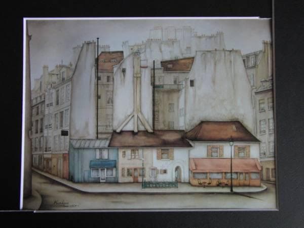 栗原喜依子、サンミシェル、希少画集画、新品額装付、状態良好