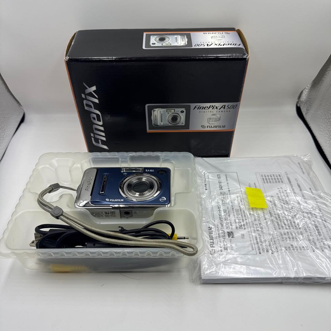 【希少】FUJIFILM FINEPIX A500 ブルー 乾電池 付属品多数