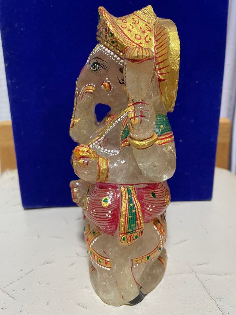 期間限定お値下げ！ガネーシャとねずみ　置物　水晶　彫刻　特大
