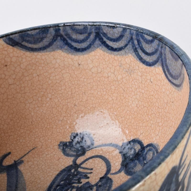 茶道具　聾米造　青木木米作　群仙文茶碗　仕覆付　共箱　V　R7598