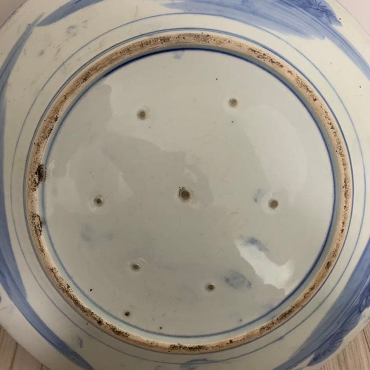 染付　古伊万里　大皿　41cm 飾皿　絵皿　料亭　小料理