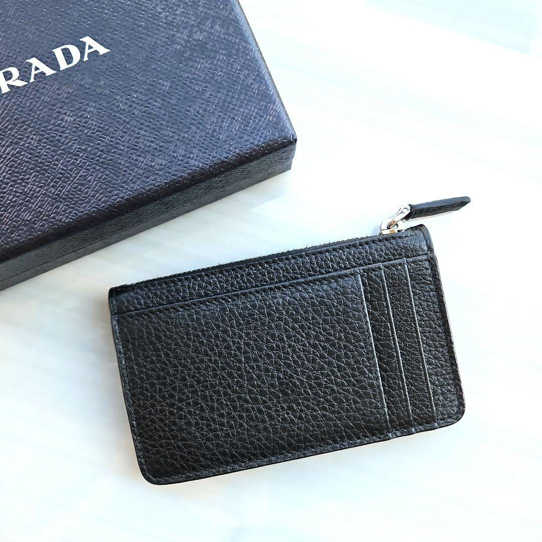 新品PRADAケース2MC084レザーブラックRFIDタグ内蔵カードケース