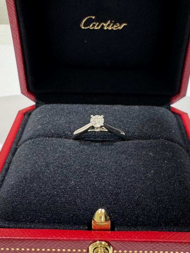 極美品★カルティエ ソリテール1895　Pt950 D0.30ct 52サイズ