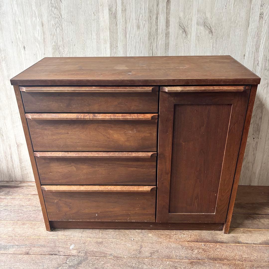 木製キャビネット カウンターボード ウォールナット チェスト 天然木 自然塗装