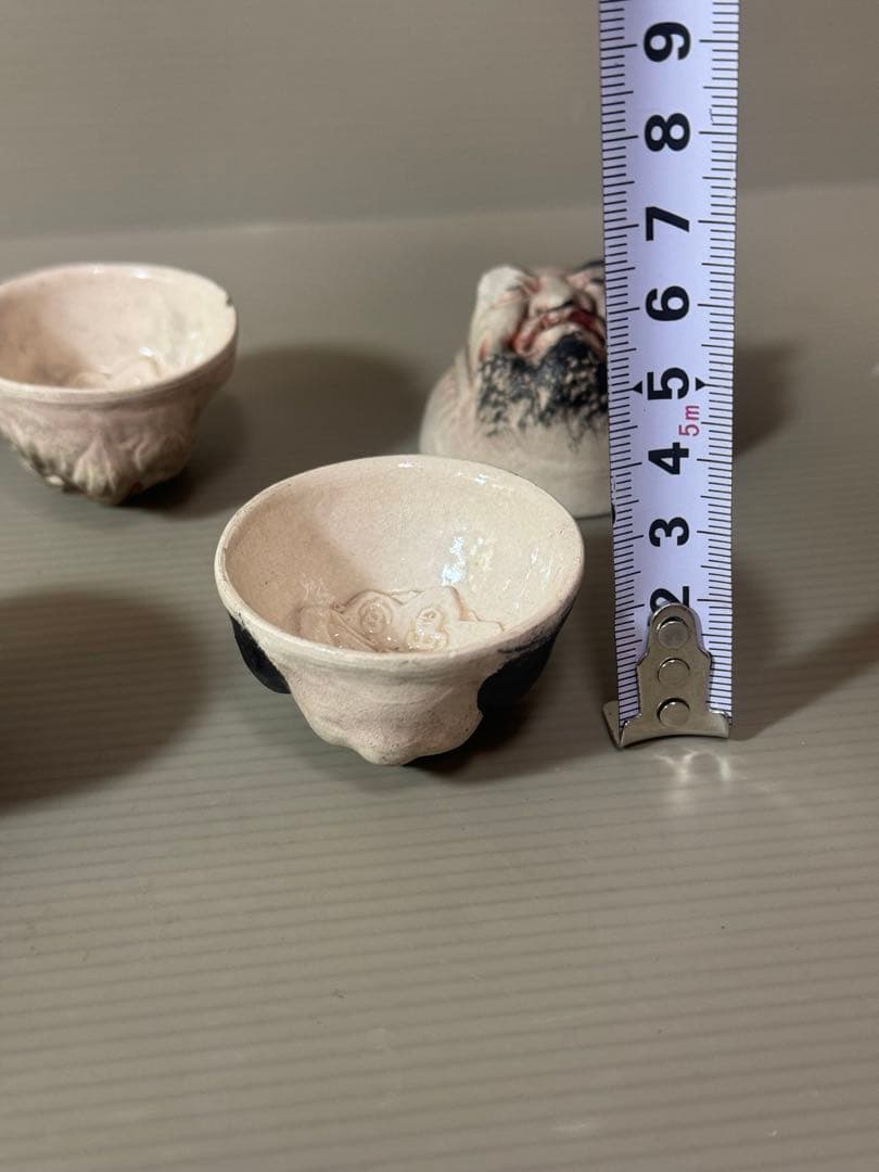 2937 七福神　猪口　7客　時代物