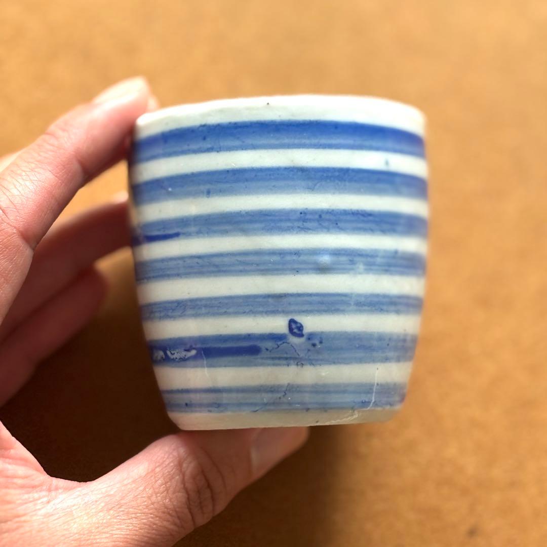 明治　湯呑み　瀬戸　輪線