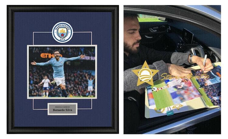 直筆サイン入り写真 ベルナルド・シウバ マンチェスター・シティFC SA鑑定済