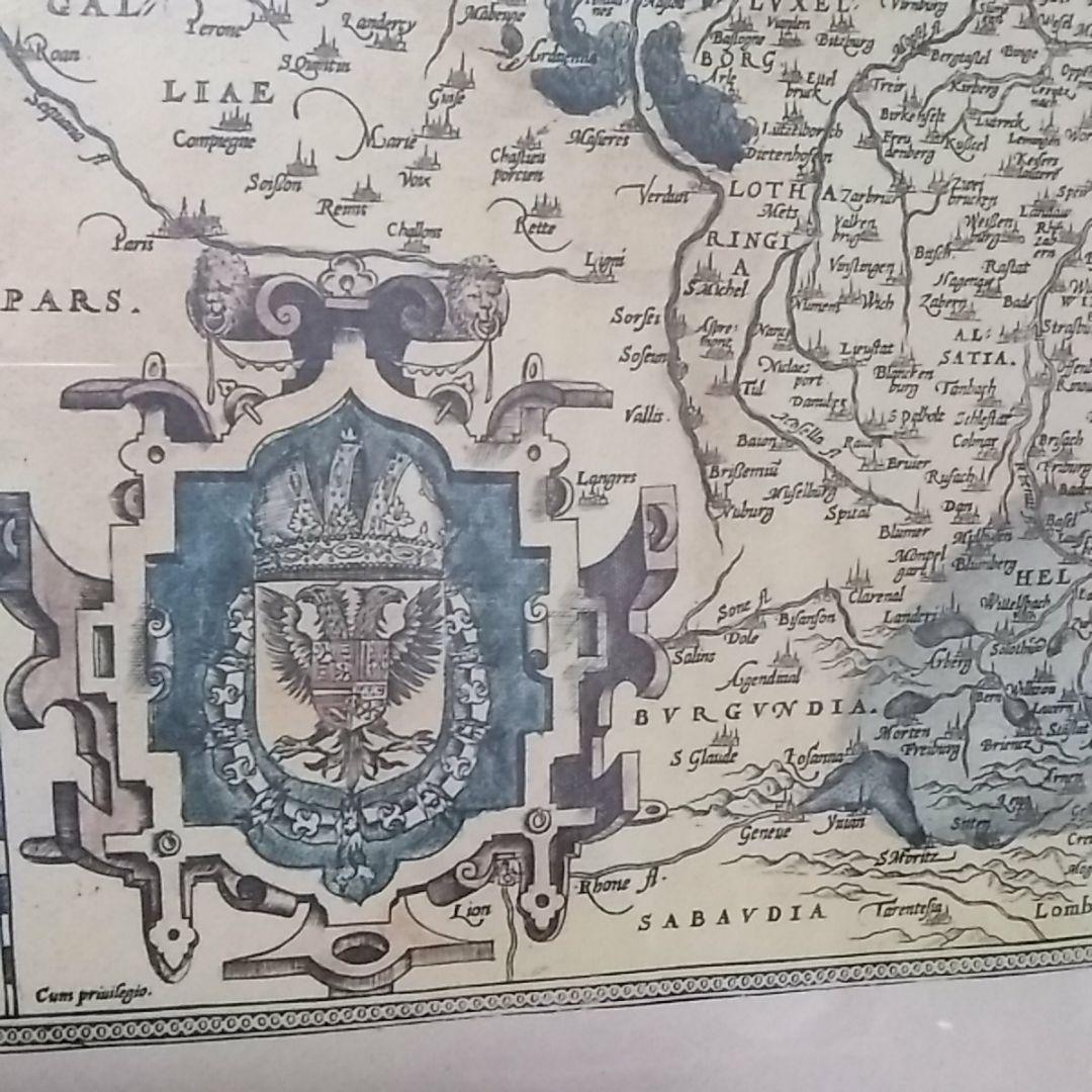 イタリアの地図入り額装