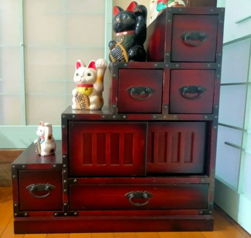 木製階段状収納ボックス