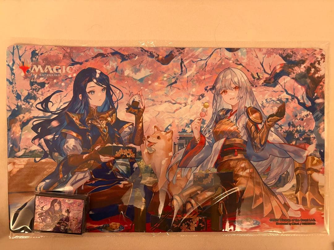 MTG マジック プレイマット 放浪皇のお花見キャンペーン 二人 スリーブ付き