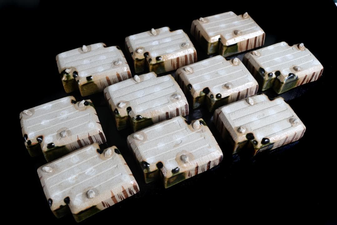 織部 八橋 向付 10客 懐石道具会席和食器陶芸鉢