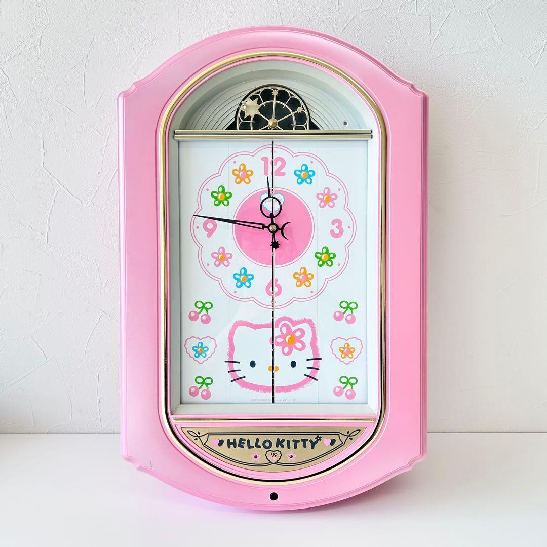 ハローキティ からくり時計 ピンク サンリオ レア 動作確認済み