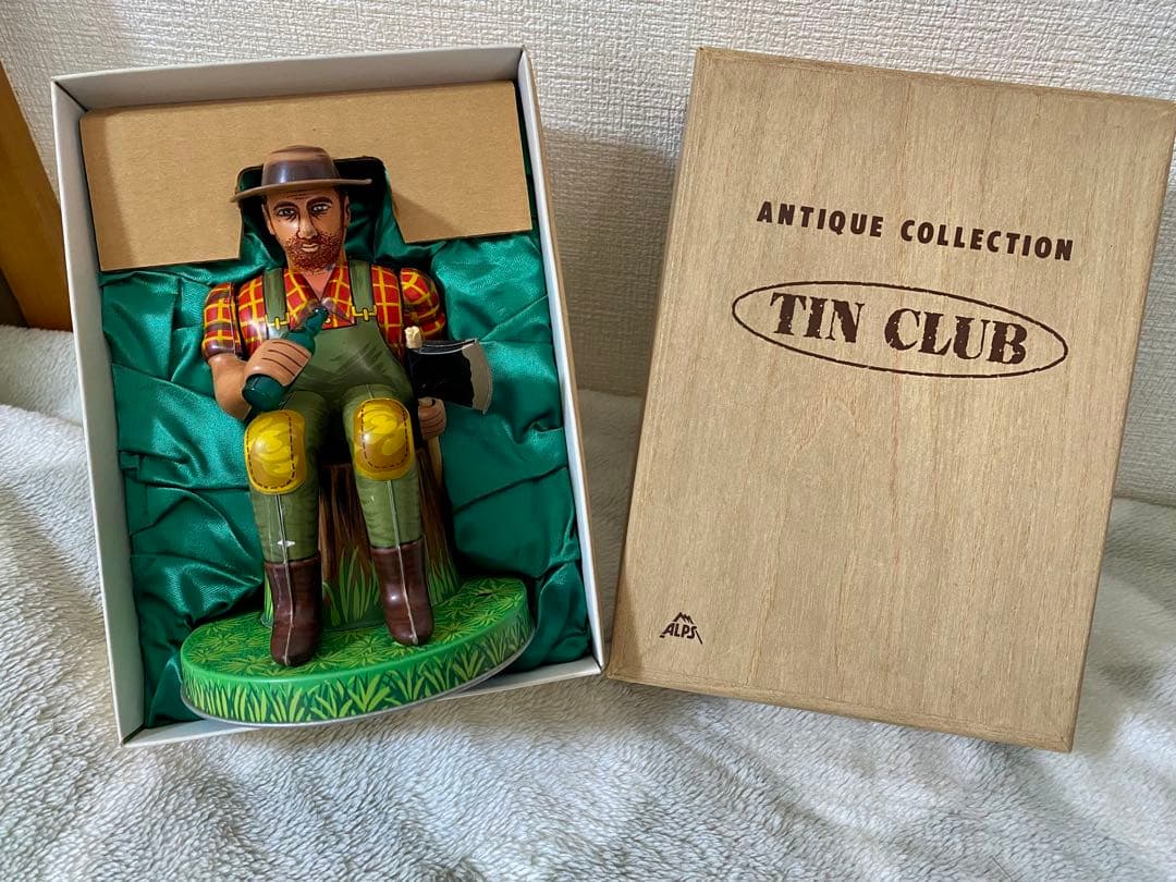 【外箱付き】酒のみ木こり アルプス商事 TIN CLUB 昭和 電動ブリキ人形
