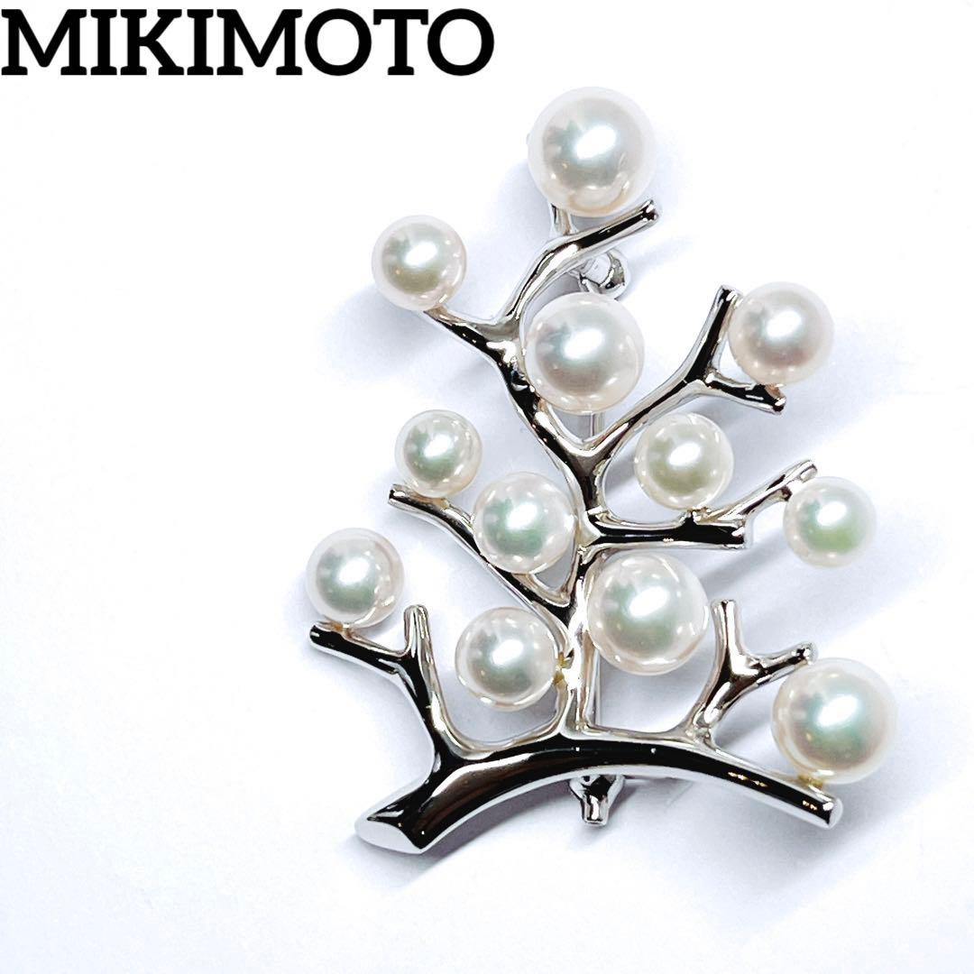 【現行品・極美品】✨ミキモト パール　ブローチ　幸福の木　ラージサイズ