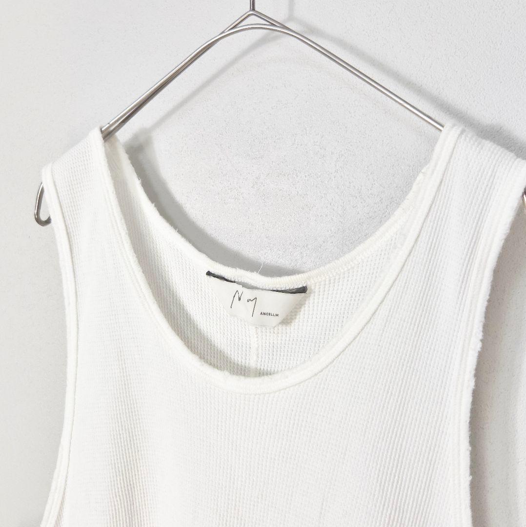 トップス ANCELLM 24SS DAMAGE WAFFLE TANK TOP