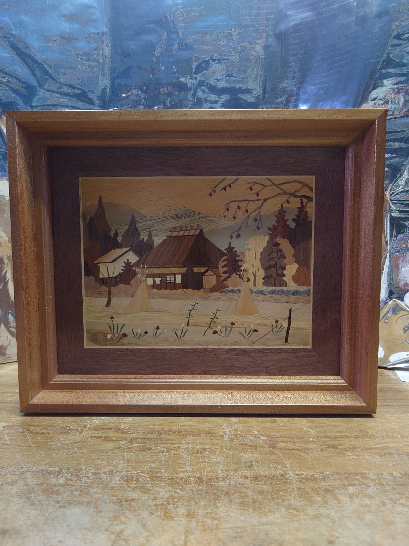 【日本の旅情シリーズ】 「飯豊の秋」 マーケタリー・木目象嵌 No.7