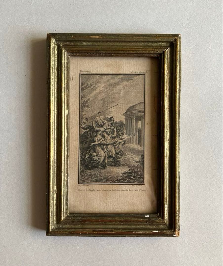 フランス アンティーク 銅版画 額縁 額装 フレーム