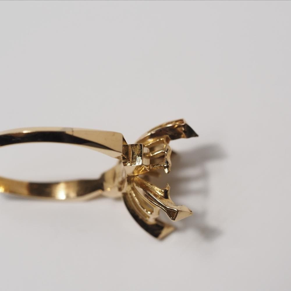 H*S様 難あり K18 リング 空枠 指輪 パール用 中古 18金 イエローゴ