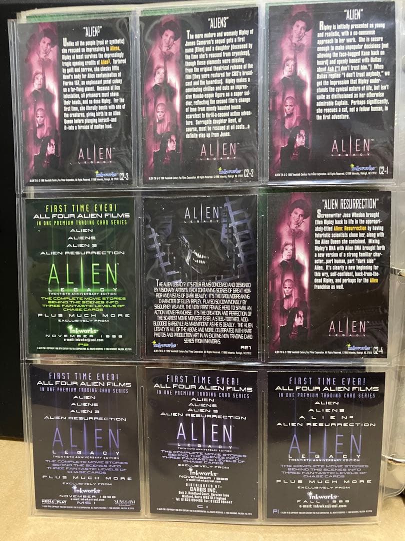 当時物　エイリアン　トレーディングカード　バインダーレアカード含む155枚セット