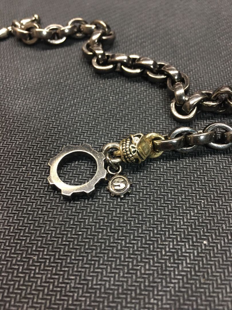 スターリンギア K18タイニースカル/ダイヤアイ/ラージプレーンリンクブラック